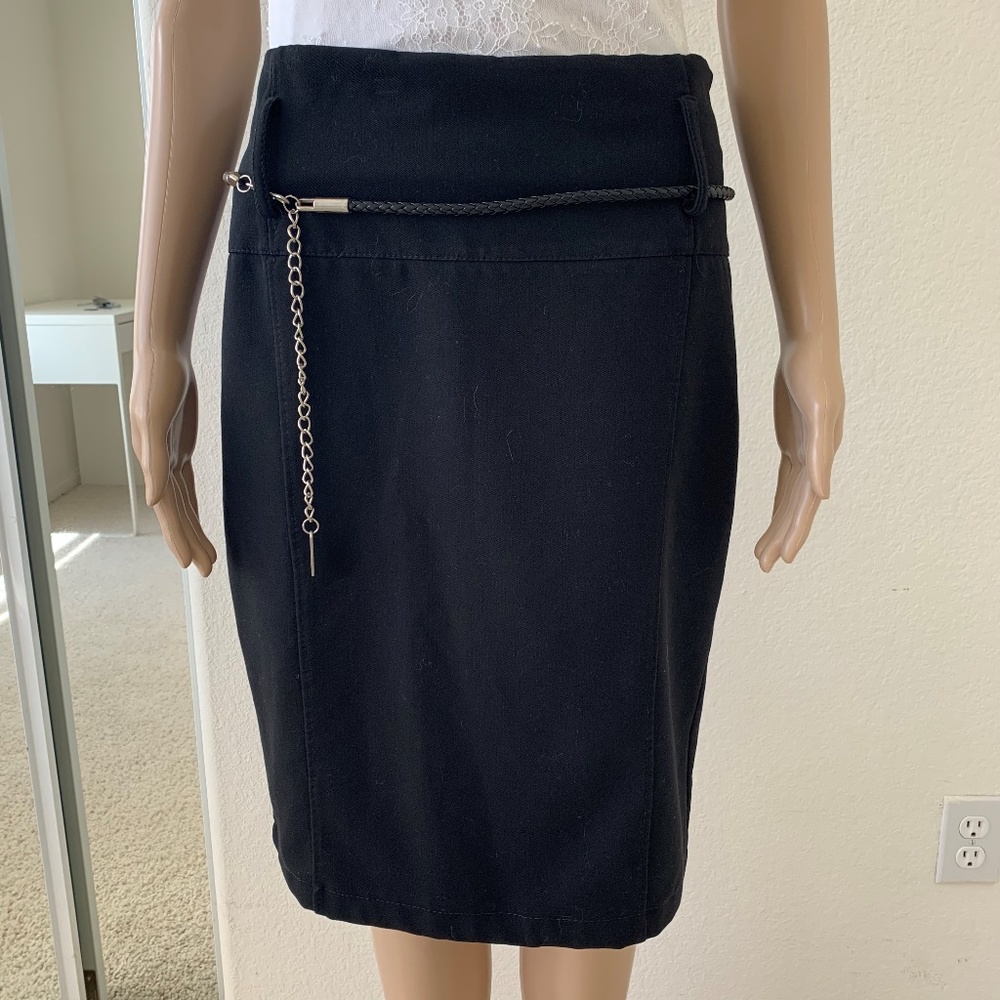 Classy black midi skirt size M L top